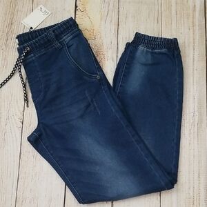 New dex Distressed Moto Joggers